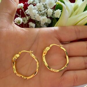 🐍 18K Gold Plated Snake Hoops / Sterling Silver Base